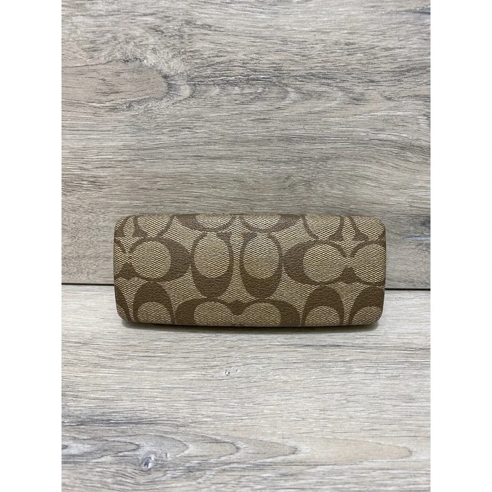 Coach Eye Glasses Case Sunglasses Hard Hinged Clam Shell With Logo Monogram